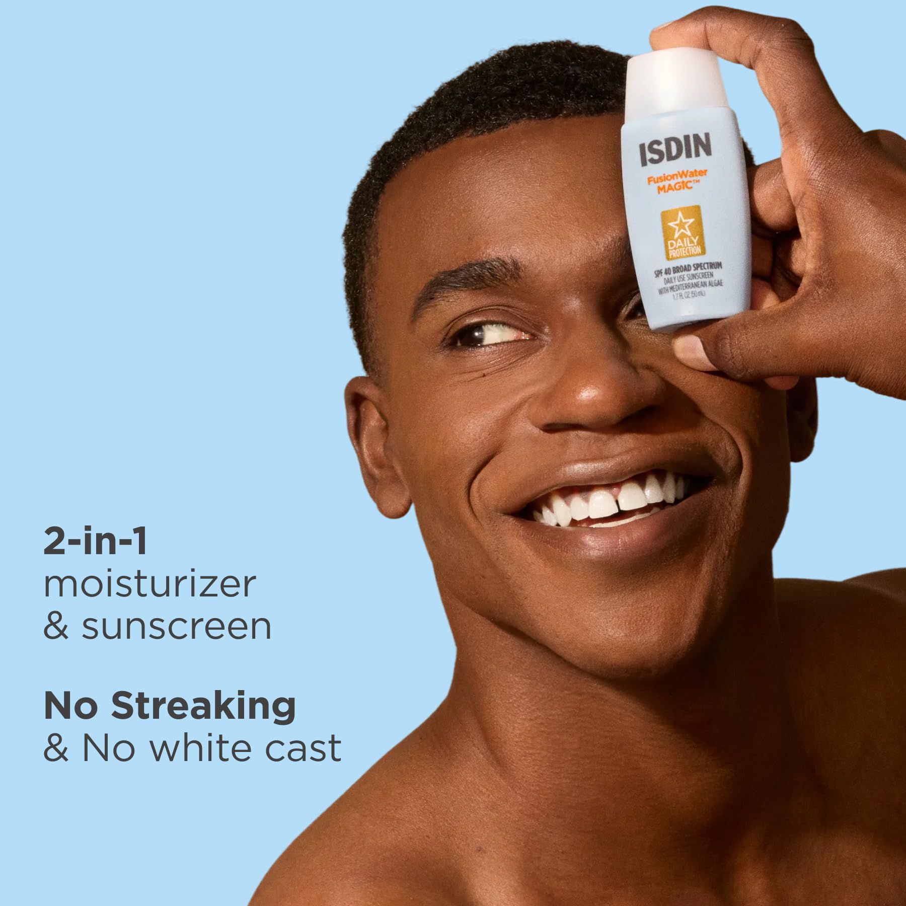 ISDIN Fusion Water MAGIC Lightweight Clear Face Sunscreen SPF 40, 1.7 fl oz