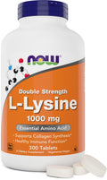 Now Foods L-Lysine 1000mg - Double Strength - 300 Tablets - Non-GMO Amino Acid Supplement (Llysine Hydrochloride)- 1000 mg Tabs - Vegan/Vegetarian