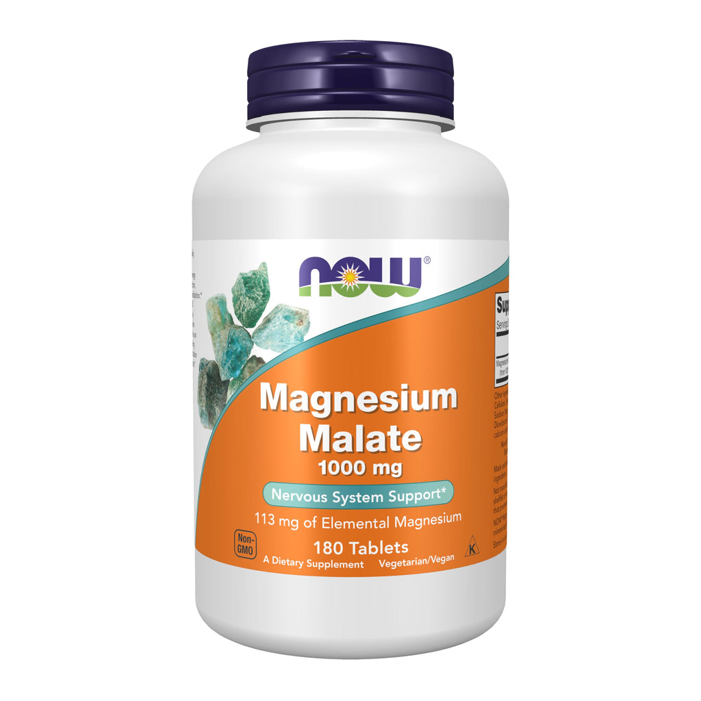 NOW Foods Supplements, Magnesium Malate 1000 mg, 180 Tablets
