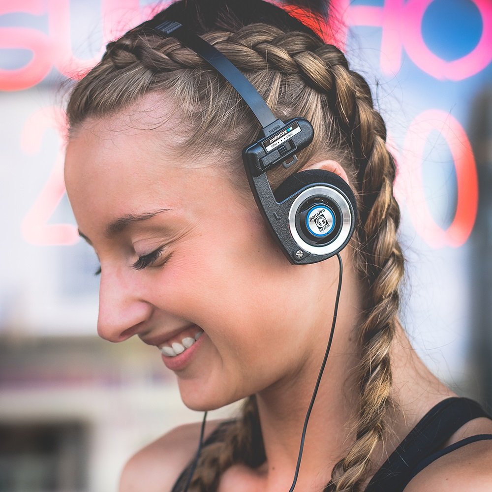 Koss Porta Pro Black Retro 80s Style On-Ear Headphones, Wired 3.5mm Plug