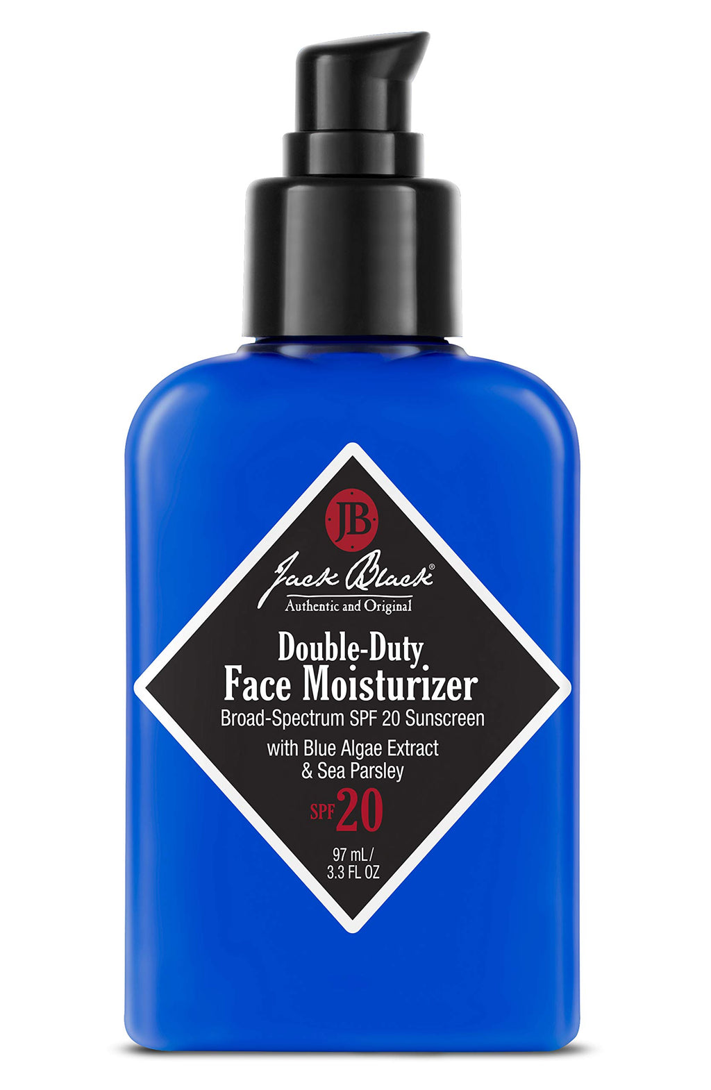 Jack Black Double-Duty Face Moisturizer, 3.3 Fl. Oz – SPF 20 Sun Protection, Long Lasting Hydrating Skincare, Lightweight Moisturizer, Men’s Facial Moisturizer