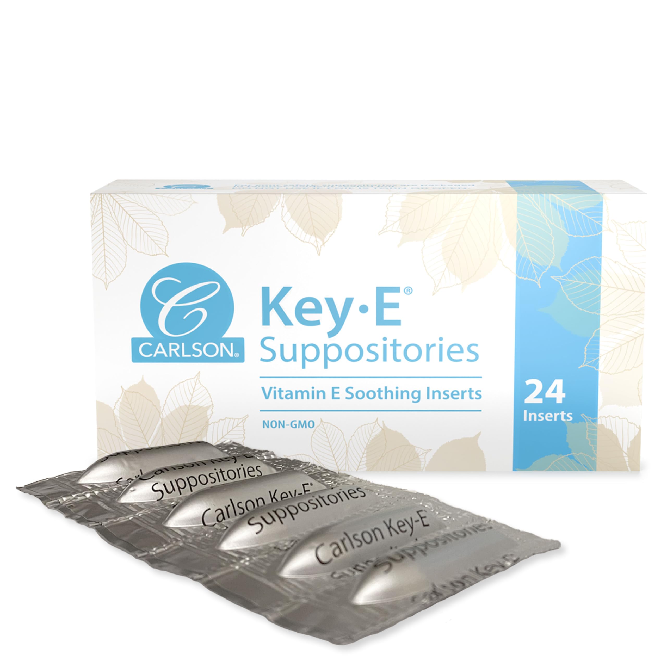 Carlson Key-E Suppositories, 30 IU (20 mg), Vitamin E Suppository, 24 Count