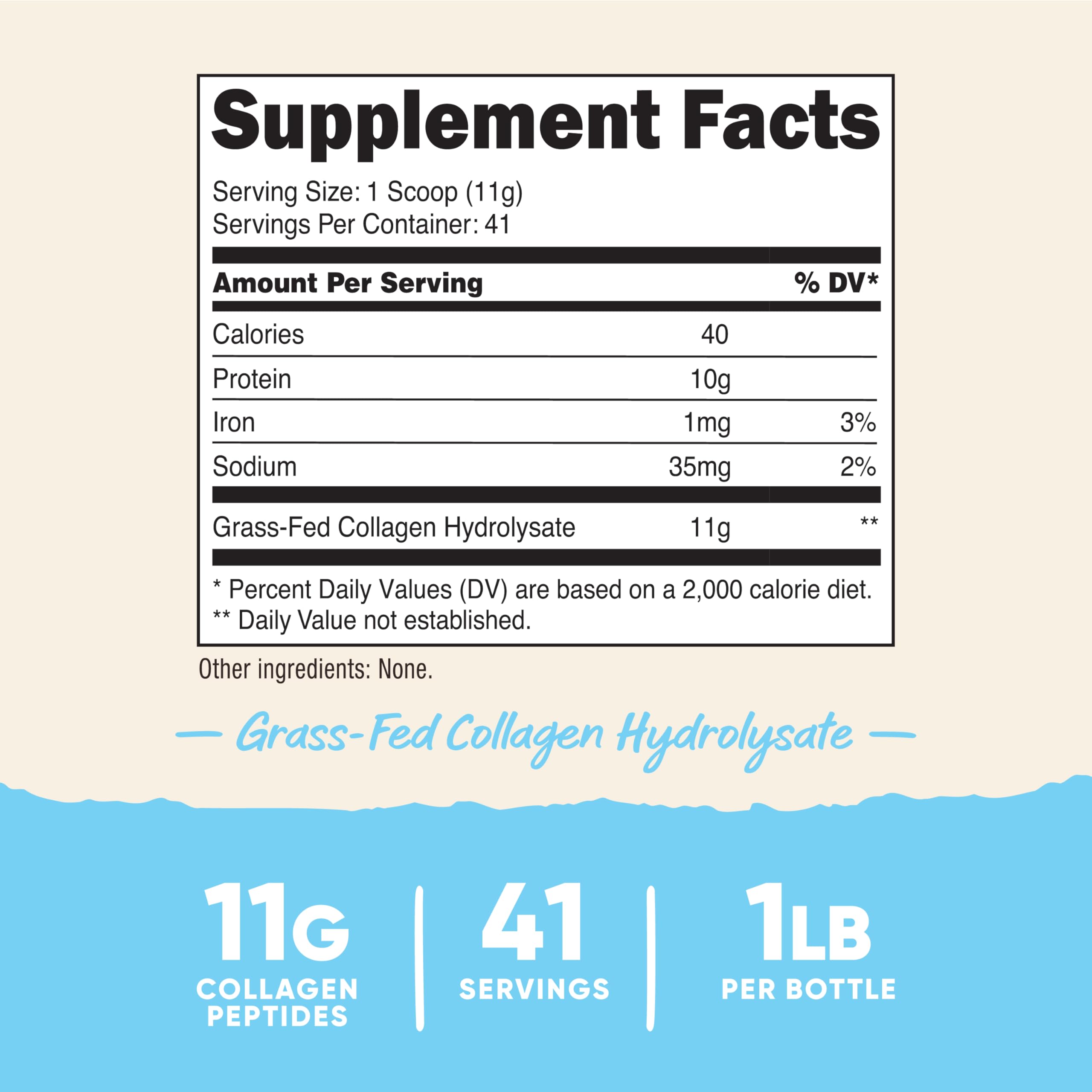 Nutricost Pure Collagen Hydrolysate (Bovine) Powder (2 Pack) - Grass Fed Bovine Collagen, 1LB Per Bottle