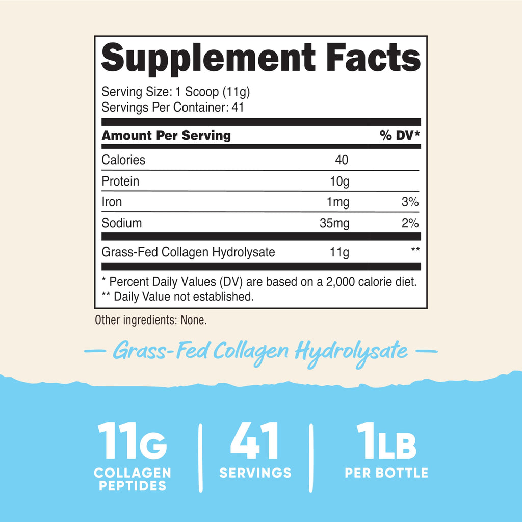 Nutricost Pure Collagen Hydrolysate (Bovine) Powder (3 Pack) - Grass Fed Bovine Collagen, 1LB Each