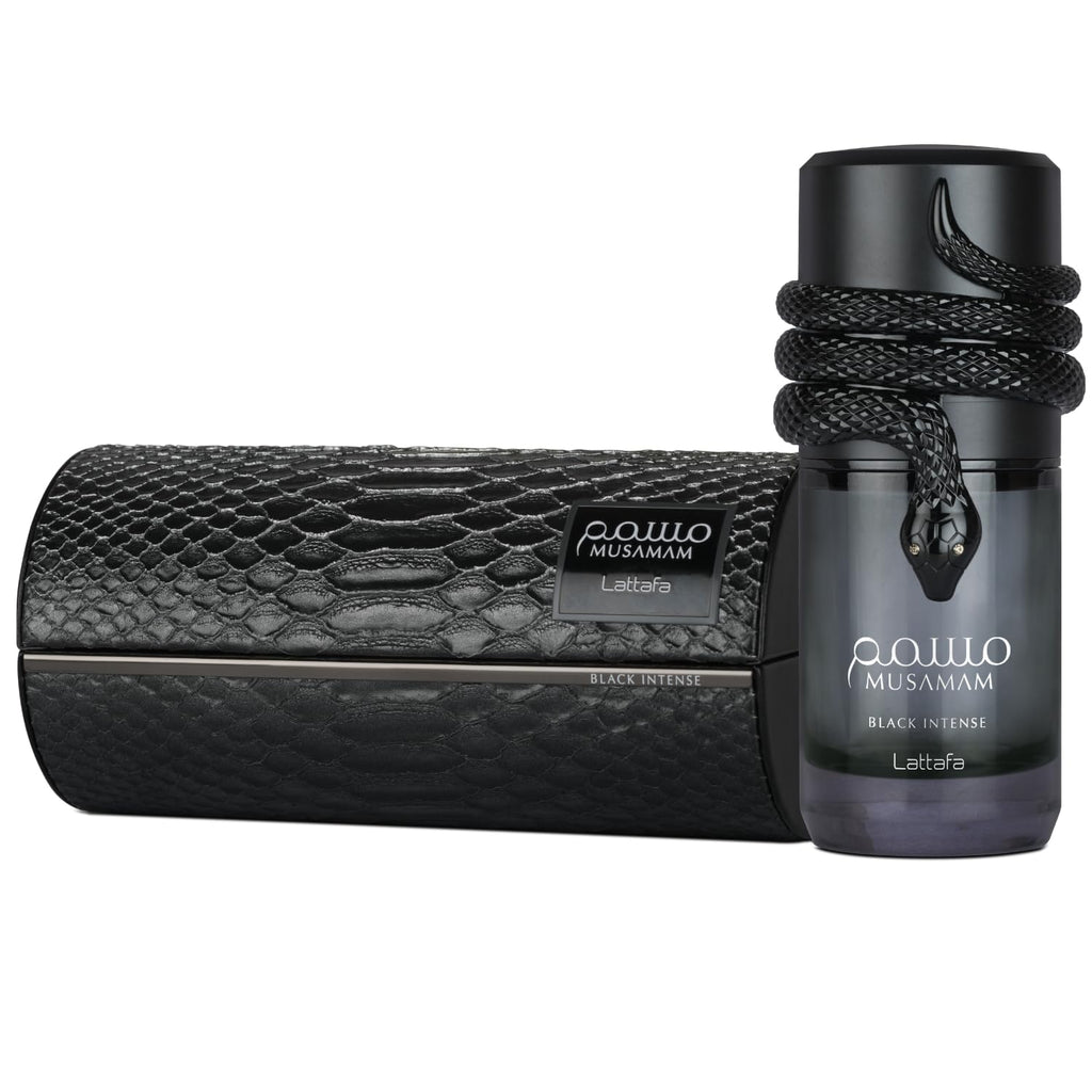 Lattafa Musamam Black Intense – Spicy, Woody, Amber, Aromatic – Eau de Parfum Spray Long-Lasting Fragrance for Unisex, 3.4 Ounce / 100 ml