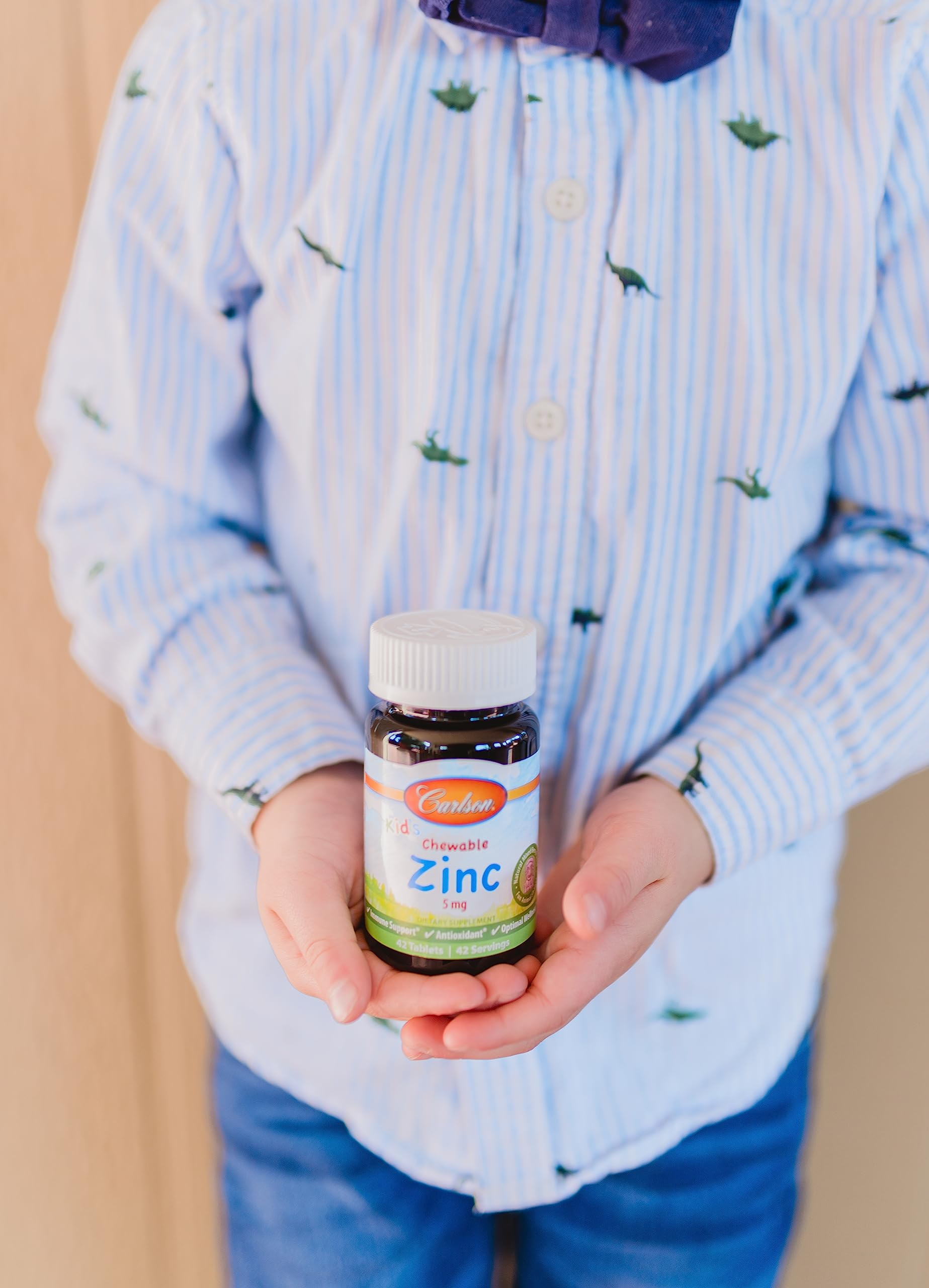 Carlson Kid's Chewable Zinc, 5 mg, Optimal Wellness, 42 Chewable Tablets