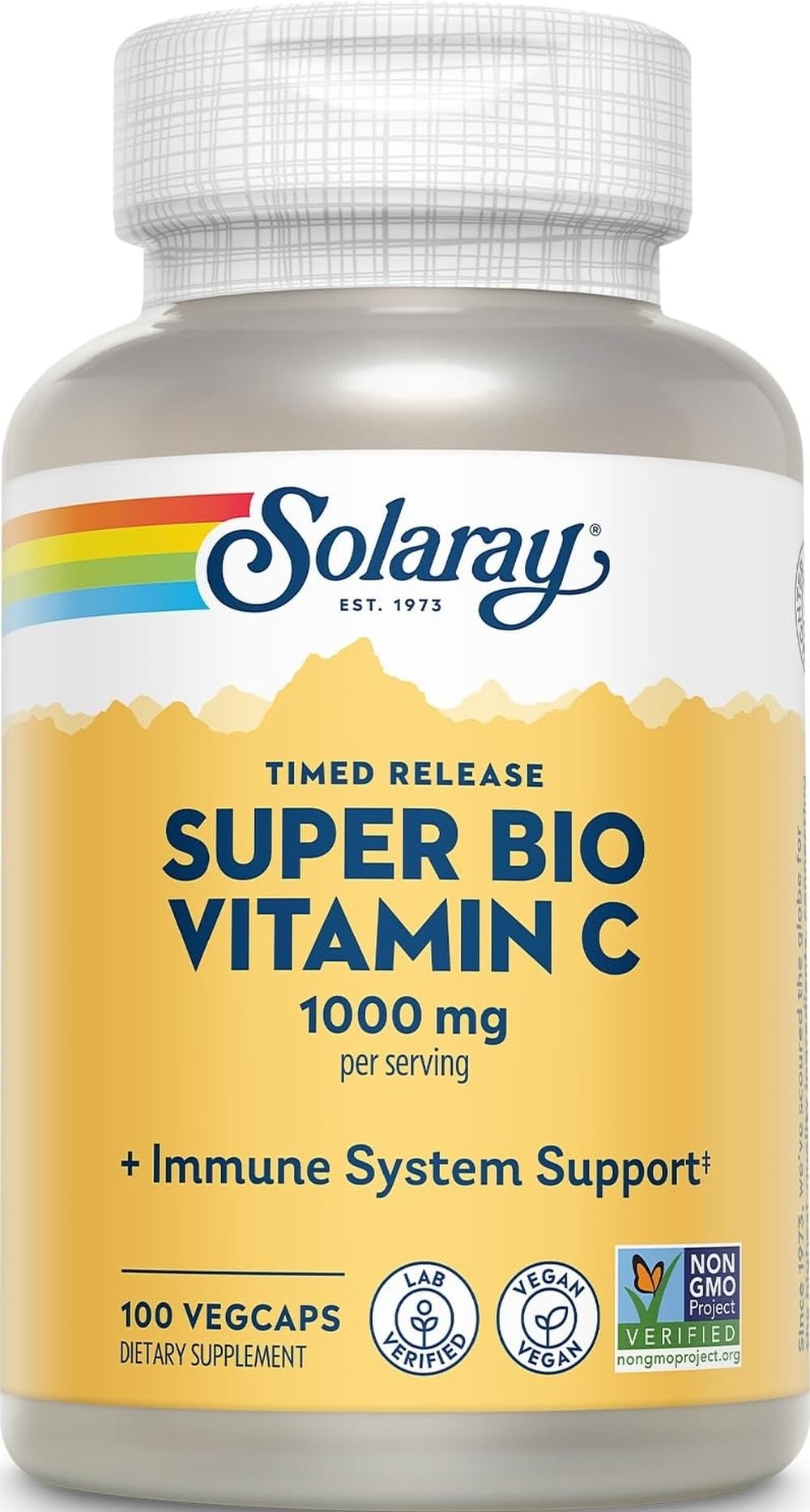 SOLARAY Super Bio Buffered Vitamin C 1000 mg Time Release, 100 VegCaps
