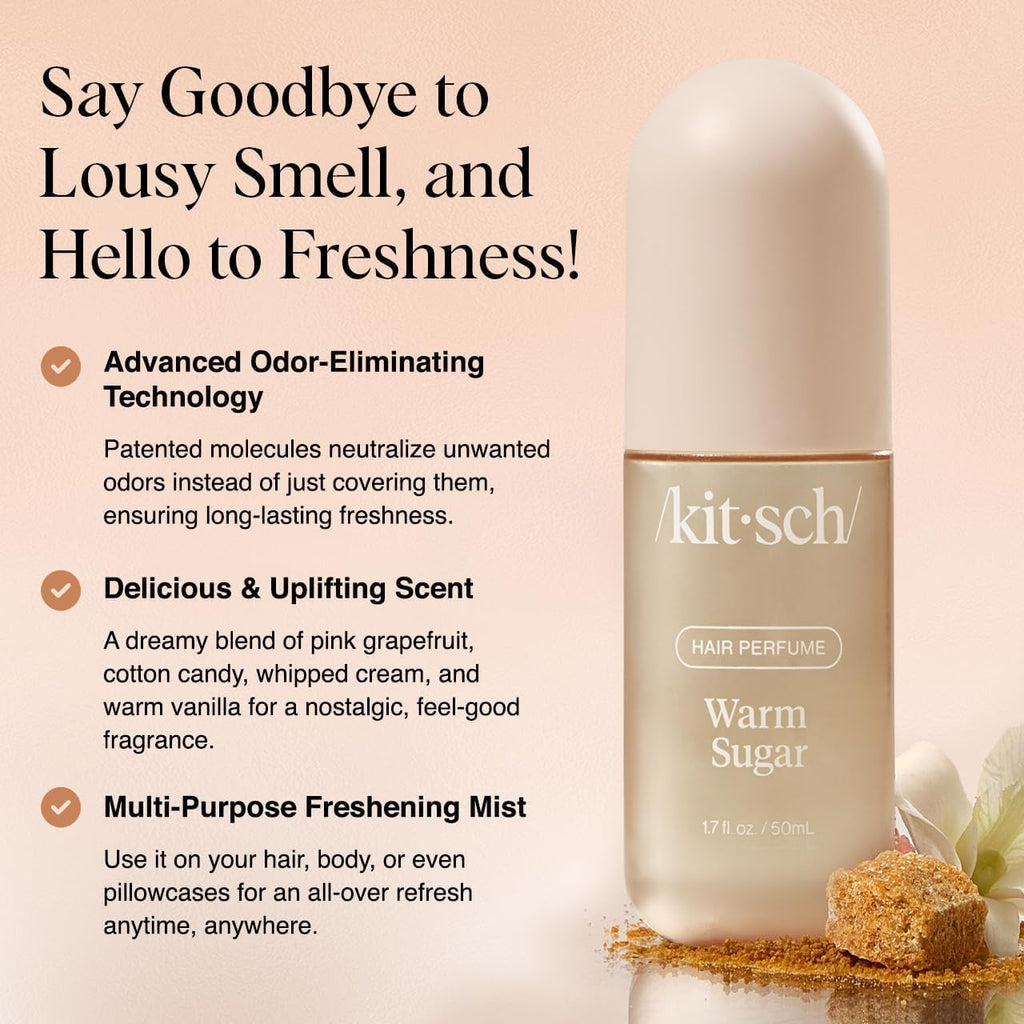 Kitsch Hair Perfume for Women – Hair Spray & Body Mist – Warm Sugar, 50mL