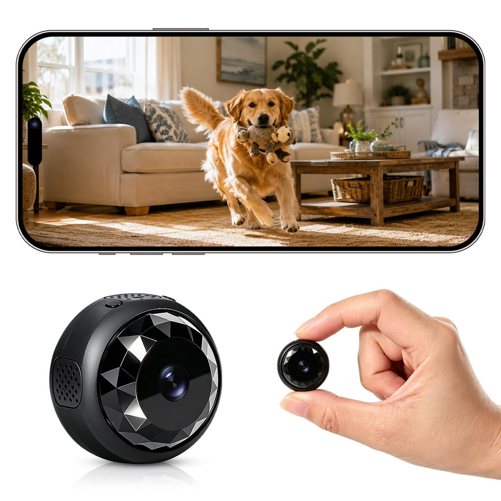 ZOGGCOX 4K Hidden Camera, Mini WiFi Nanny Cam with Motion Detection & Night Vision (Black) | Spy Cam Indoor for Baby Pets Security with App Control