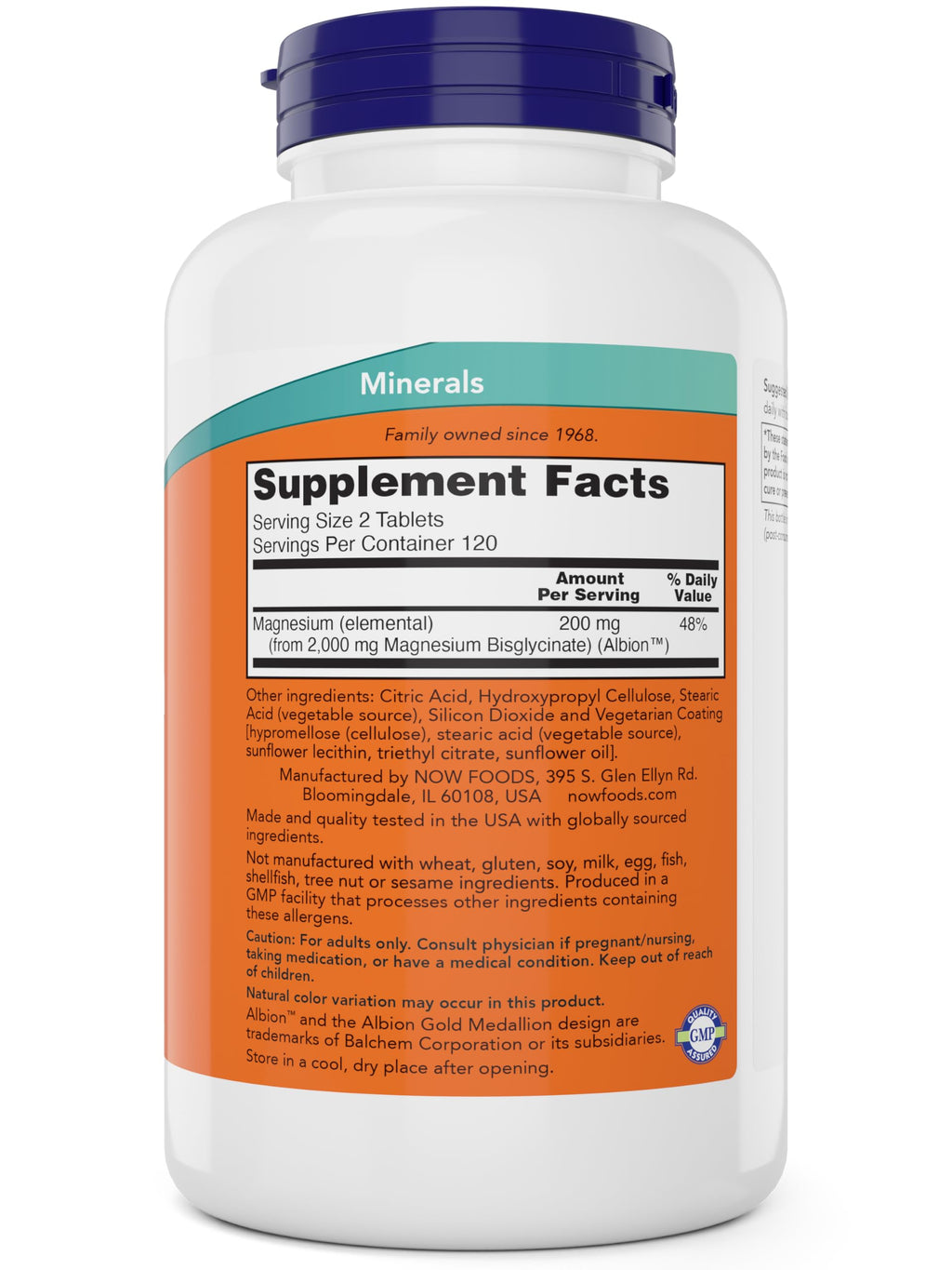 Now Foods Magnesium Glycinate, 240 Tablets, Non-GMO