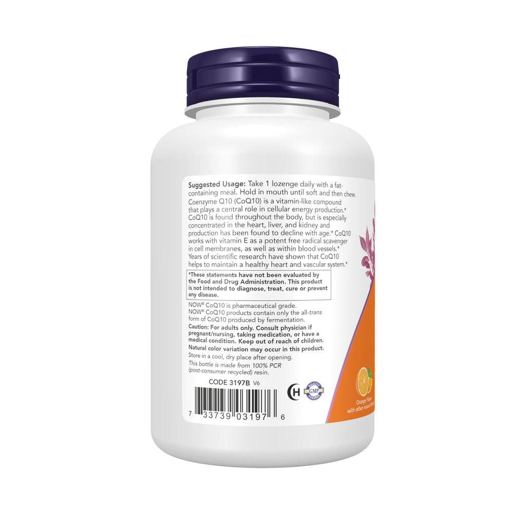 NOW Supplements, CoQ10 200 mg, Pharmaceutical Grade, 90 Lozenges