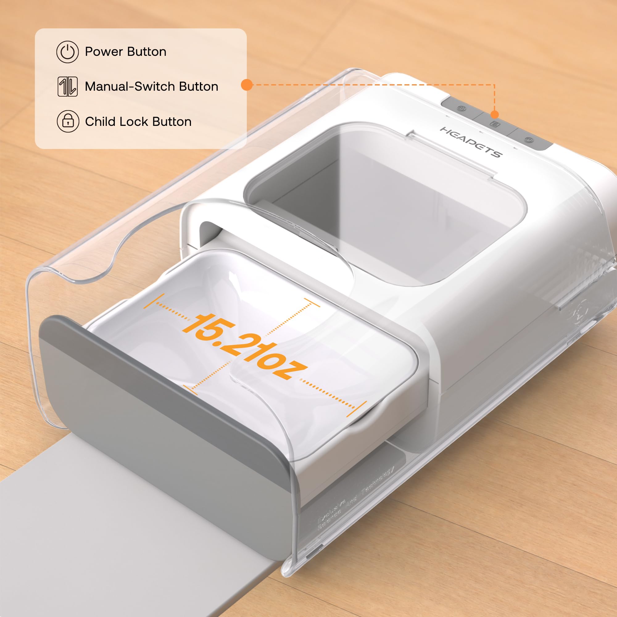 HEAPETS RFID Automatic Cat Feeder with Collar Sensor, Anti-Stealing Food Dispenser with Sealed Lid for Wet Dry Food and Different Diet for Multi-Pet Home, Auto Pet Feeder for Cats & Small Dogs, White