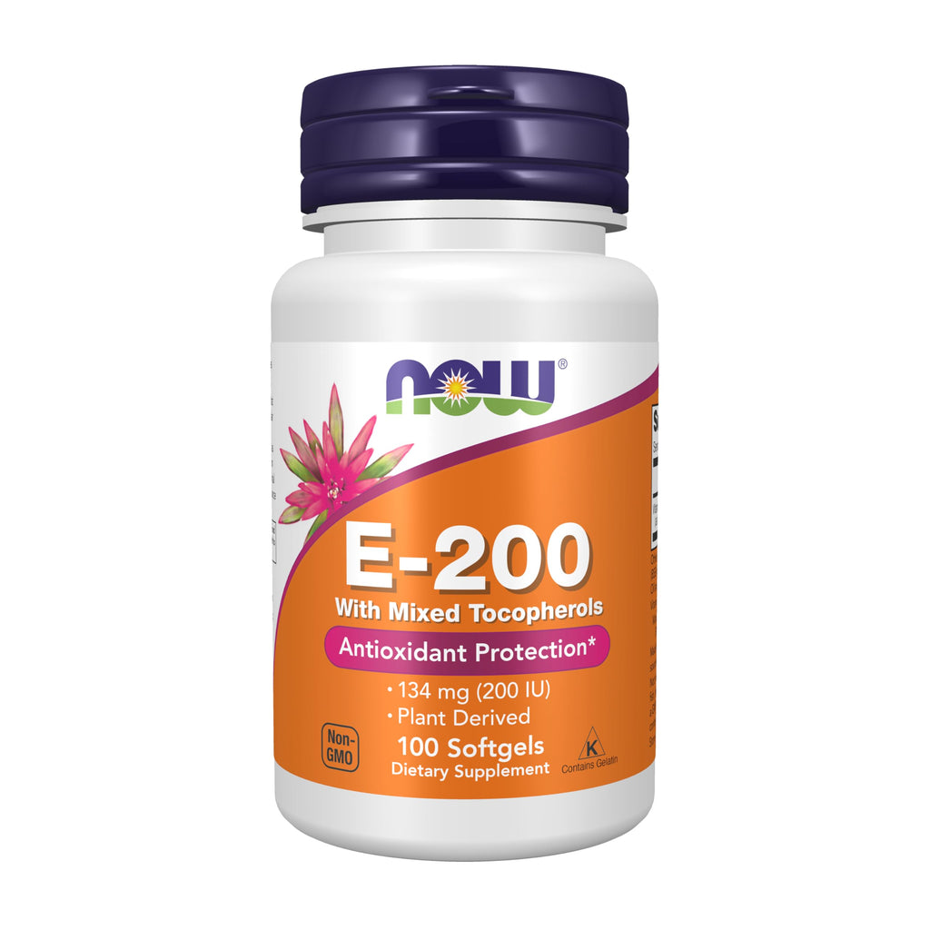 NOW Supplements, Vitamin E-200 IU Mixed Tocopherols, 100 Softgels