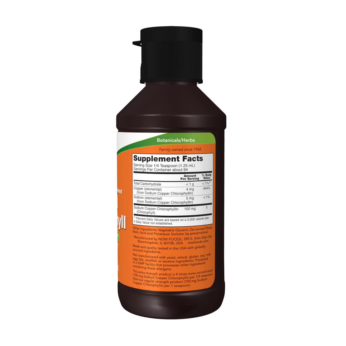 Now Supplements, Liquid Chlorophyll, Extra Strength, Unflavored, 4 fl. Oz.