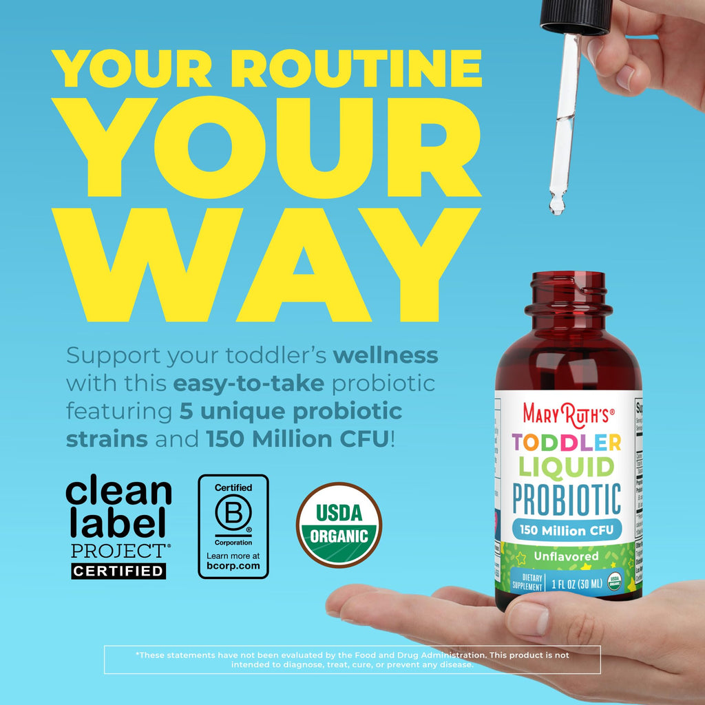 MaryRuth's Organic Toddler Probiotic Liquid Drops, Sugar Free, Ages 1-3