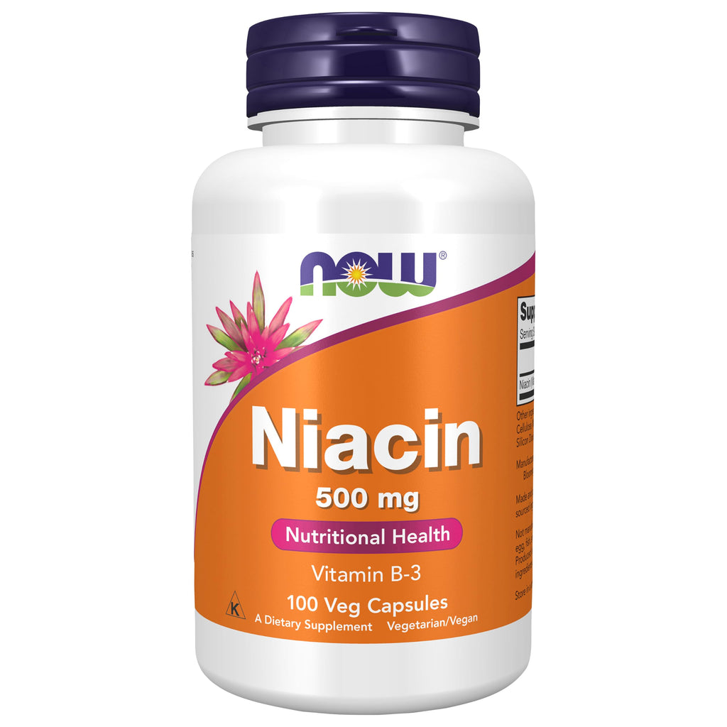 NOW Supplements, Niacin (Vitamin B-3) 500 mg, 100 Caps