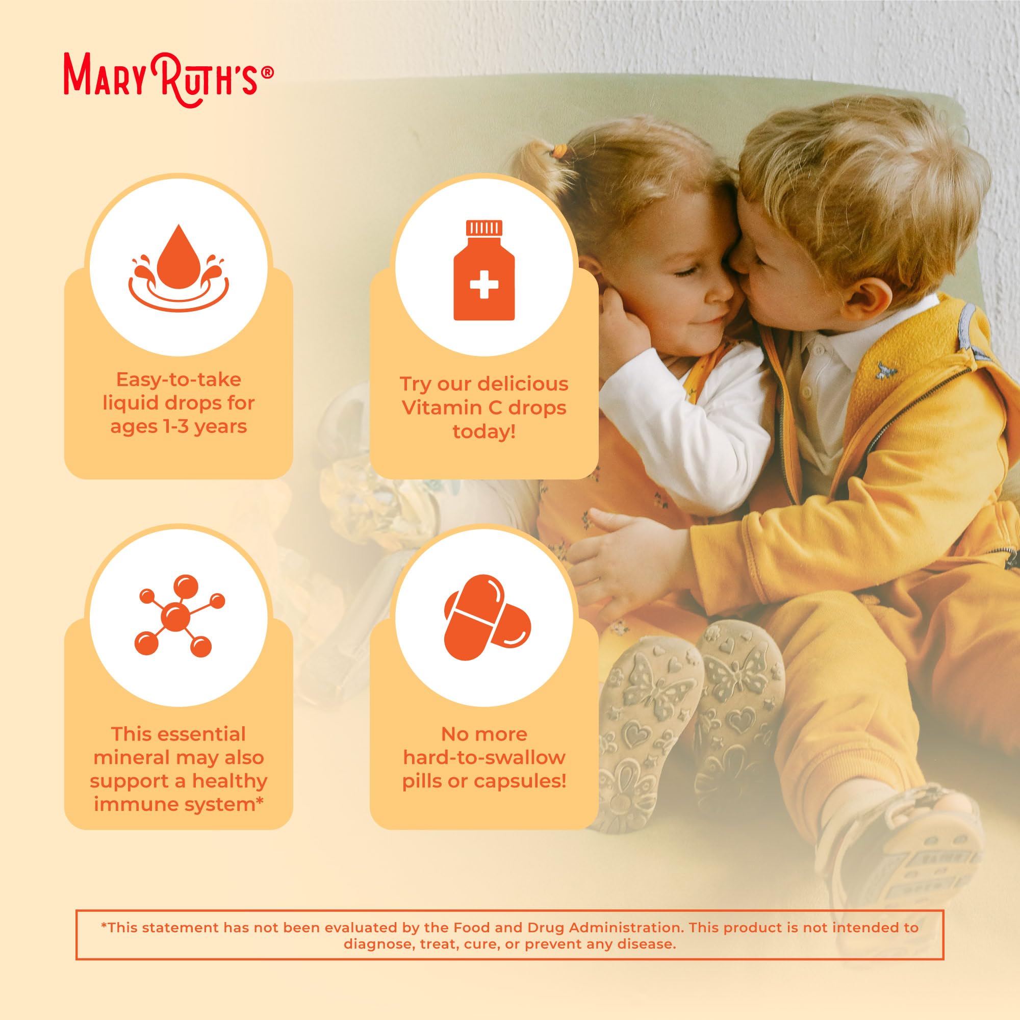 MARYRUTH'S Organic Toddler Vitamin C Drops for Immunity | Ages 1-3 Years | 15 mg Per Serving | Vitamin C for Immune Support & Overall Health | Vegan | Sugar Free | Gluten Free | Non-GMO | 30 Servings