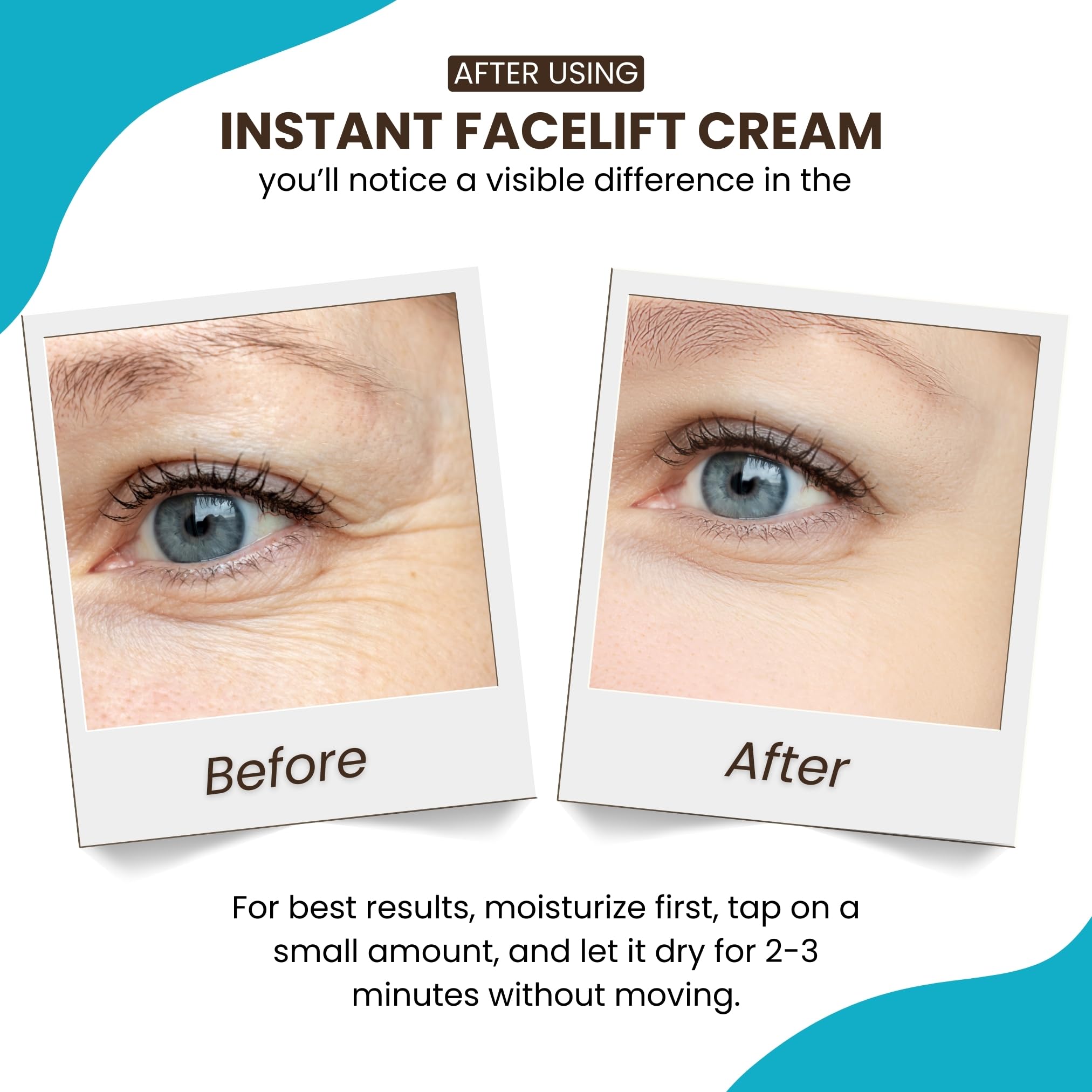 Instantly Ageless - Instant Face Lift Cream - Skin Care Anti Aging Face Cream - Wrinkle Tightener - Eye Cream For Puffiness and Bags Under Eyes - Facelift 5 Vials