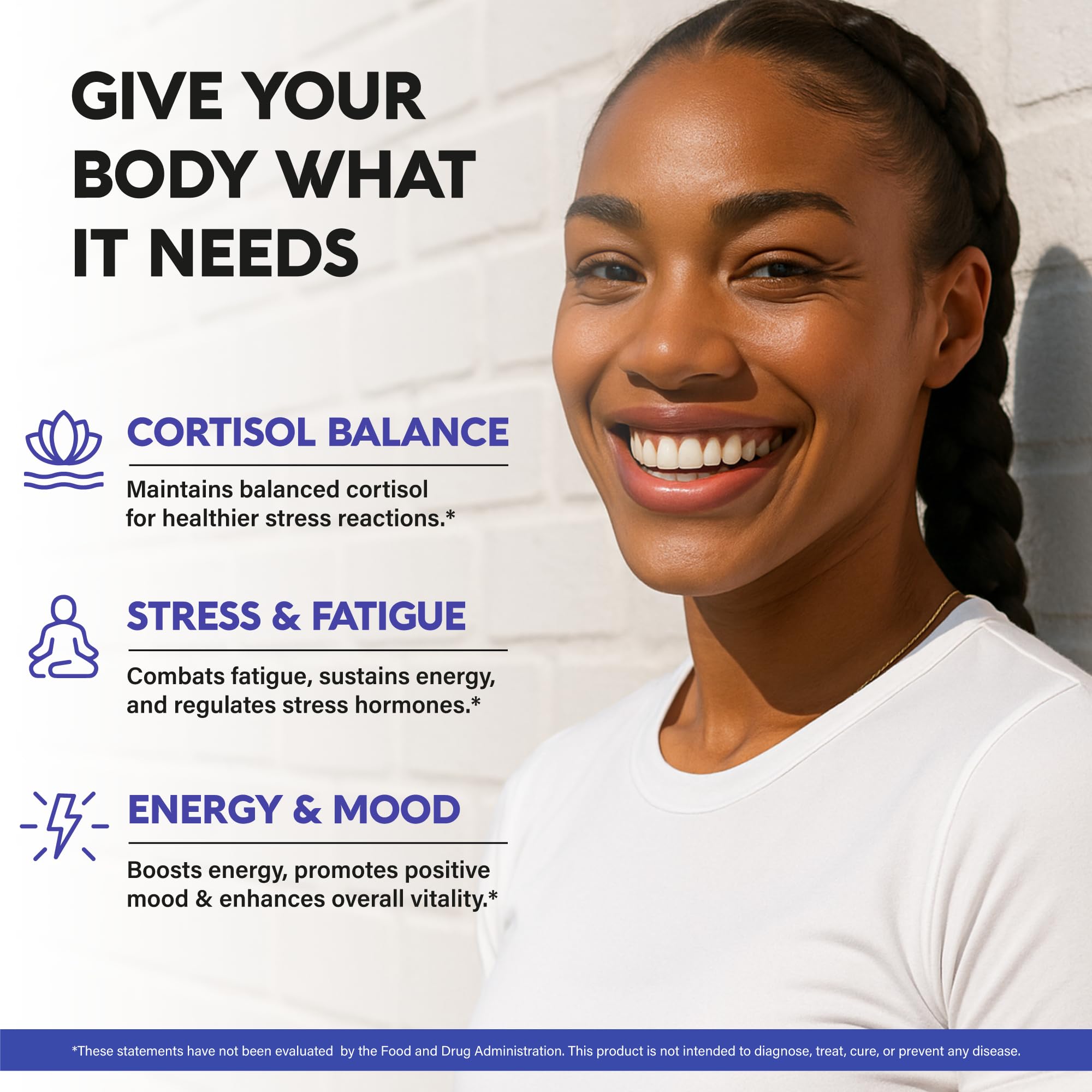 Cortisol Supplement for Women - Holy Basil | Ashwagandha | Rhodiola | L-Theanine - Plant-Based Hormone Balance - Mood, Focus & Sleep Support - Lab Tested - Vegan, Non-GMO - 120 Capsules for 4 Months