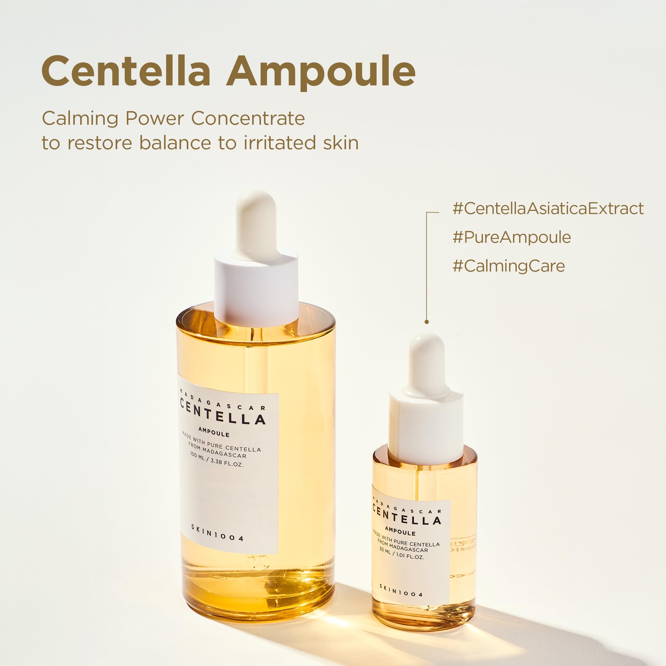 SKIN1004 Madagascar Centella Ampoule Kit, 4ea x 1.10 fl.oz, 30ml, Travel Size Face Serum Collection, Korean Skincare Set with Centella Ampoule and Hydrating Serum for Soothing Care, Korean Skin Care