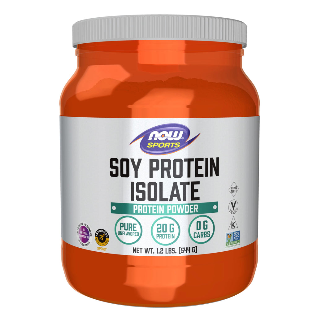 NOW Sports, Soy Protein Isolate 20g, Unflavored Powder, 1.2 lbs