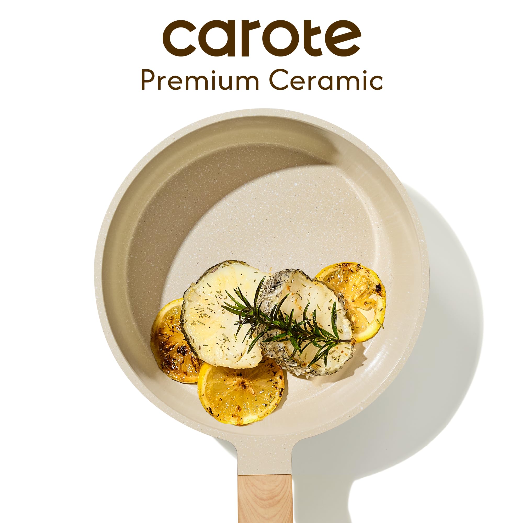 CAROTE Ceramic Nonstick 1.5Qt & 2.5Qt Sauce Pan Sets with Lid