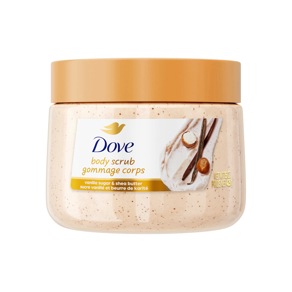 Dove Body Scrub Vanilla Sugar & Shea Butter, 15 oz