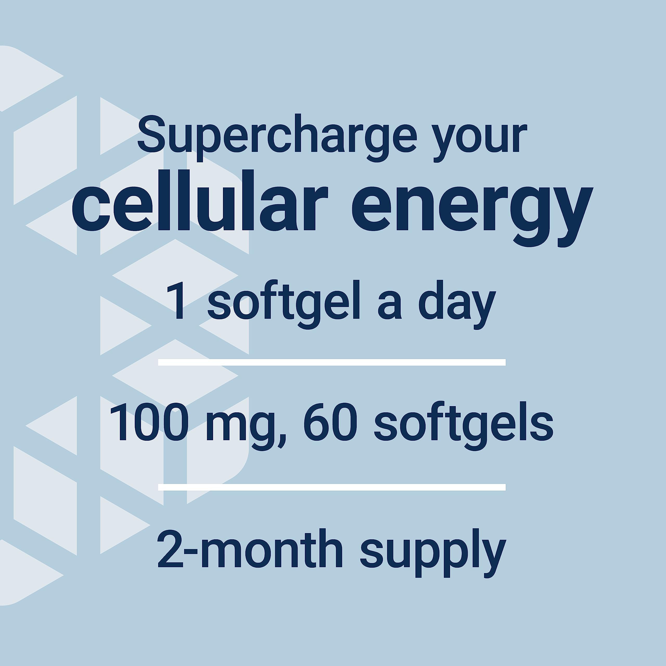 Life Extension Super Ubiquinol CoQ10 with Enhanced Mitochondrial Support, Potent Heart Health & Cellular Energy Production Support,Ultra-absorbable,Gluten-Free,Non-GMO, 100 mg, 60 softgels (Pack of 2)