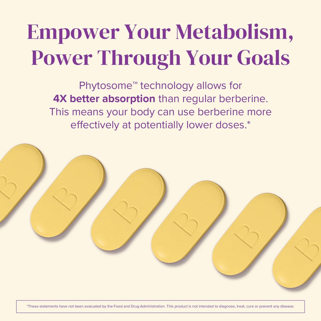 BariMelts Berberine Phytosome 550mg – Clinically Studied Berbevis for 4X Better Absorption vs Regular Berberine – Supports Metabolism & Blood Sugar – 60 Smooth-Coated Caplets