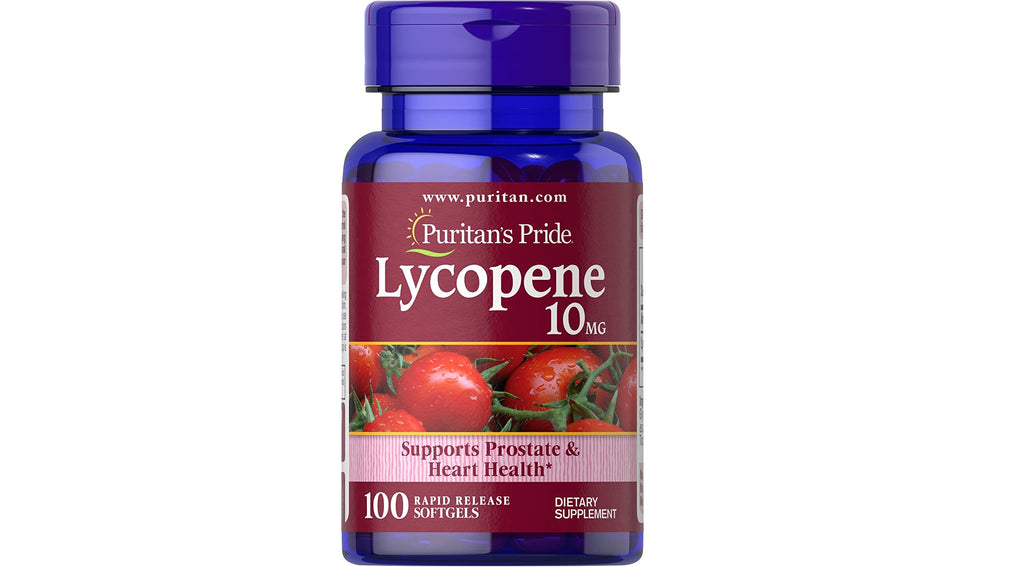 Puritan's Pride Premium Lycopene 10mg, Dietary Supplement for Prostate, Antioxidant, Heart Health, and Overall Health Support, 100 Softgels (Pack of 2)