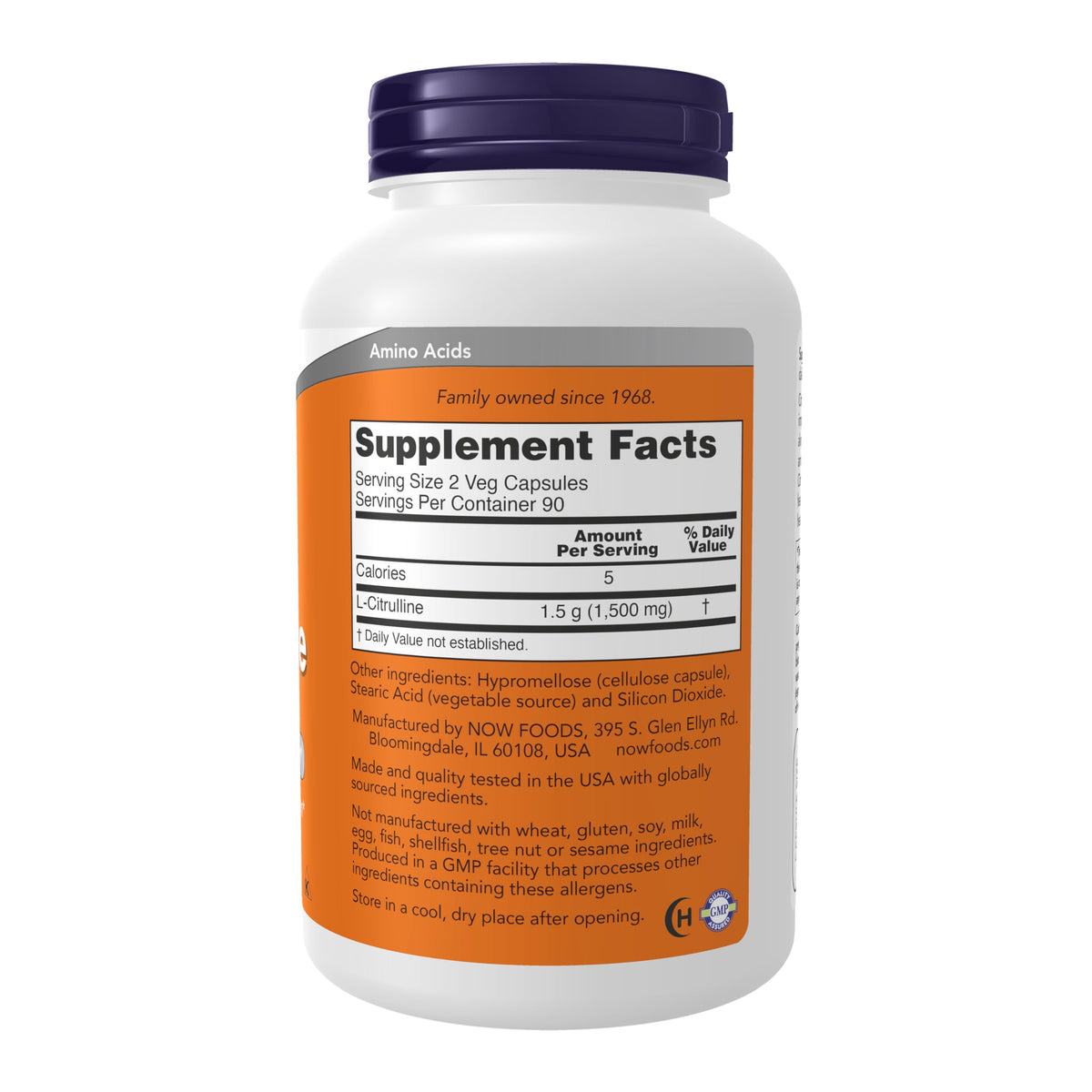 NOW Foods Supplements, L-Citrulline 750 mg, Amino Acid, 180 Veg Capsules