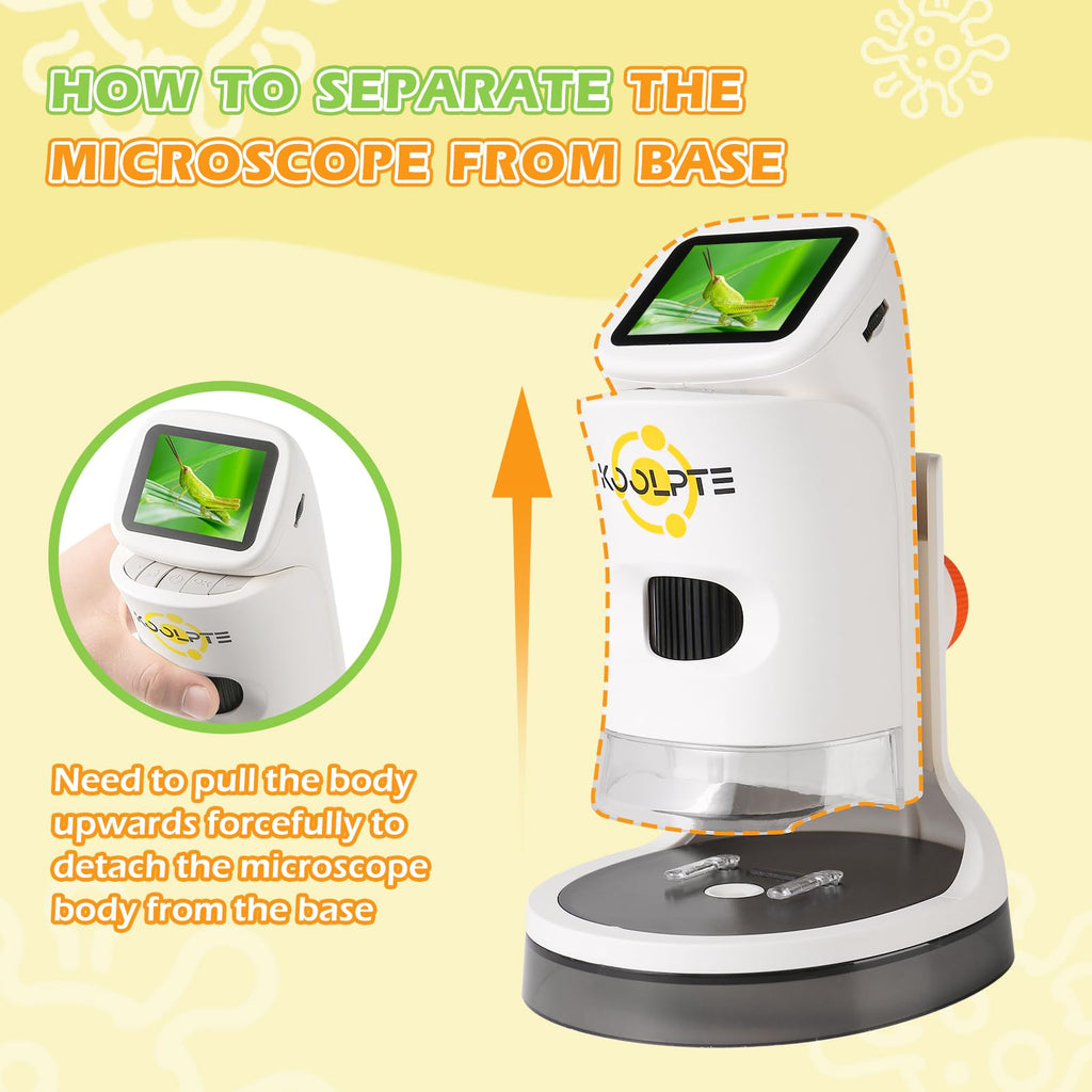 Handheld Digital Microscope for Kids, 1000X, 2.1'' HD LCD Screen