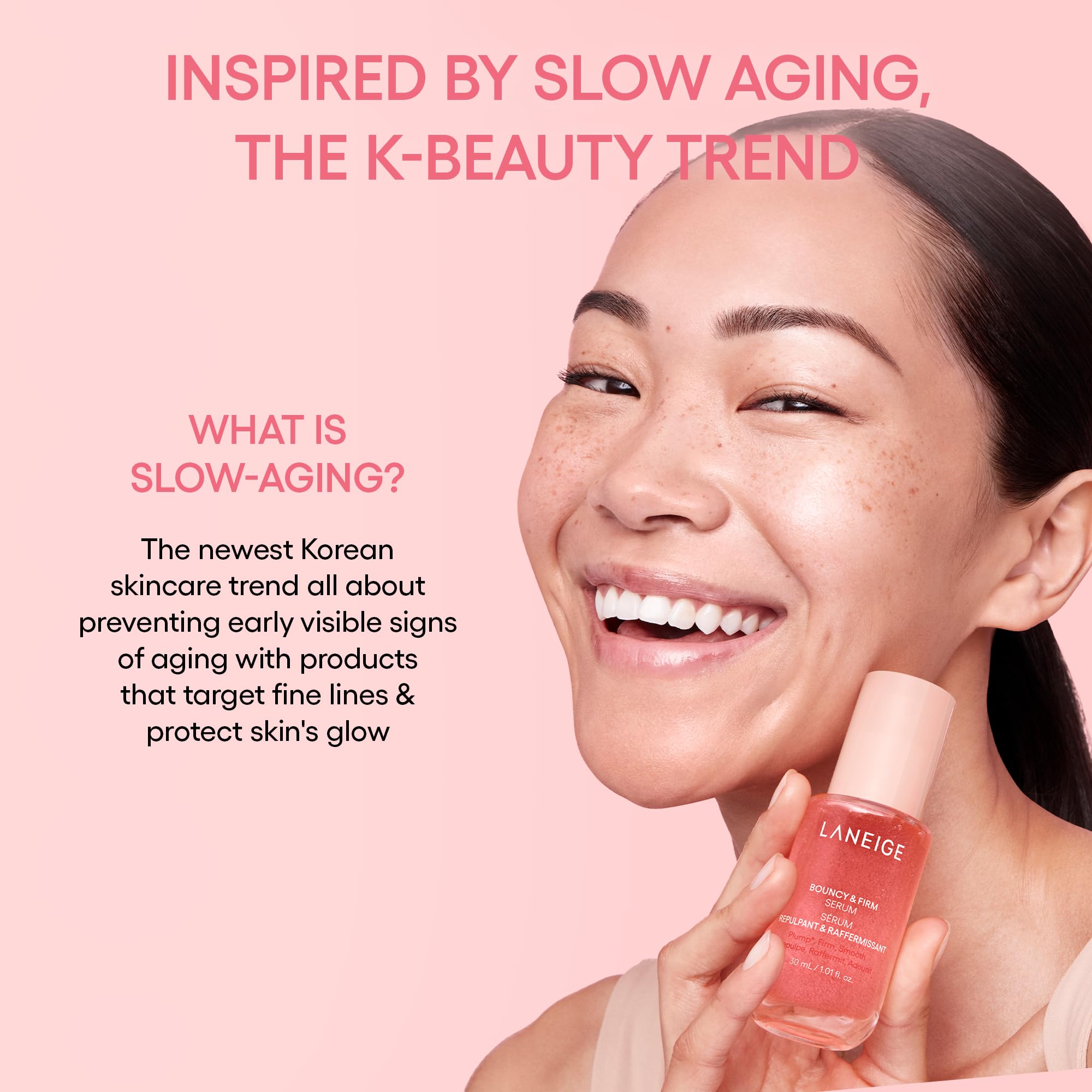 LANEIGE Bouncy & Firm Serum: Korean Slow Anti-Aging Collagen Complex Face Serum with Peptides for Hydrating, Plumping & Firming| Korean Skin Care