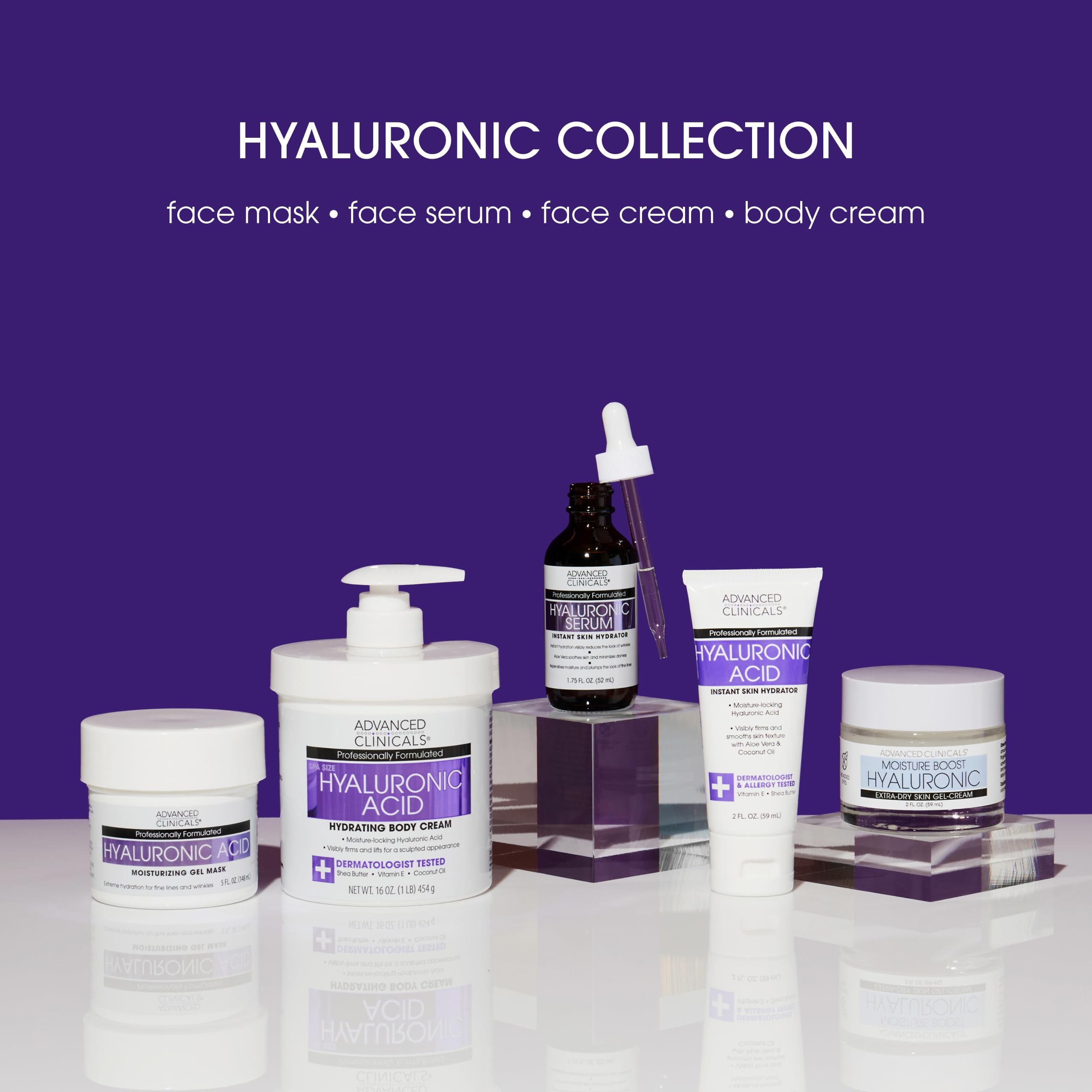 Advanced Clinicals Hyaluronic Acid Moisturizer Body Cream W/Vitamin E | Hydrating Cream & Body Lotion For Women & Men To Help Improve Look of Wrinkles, Dry Skin, Crepey Looking Skin, 16 Ounce