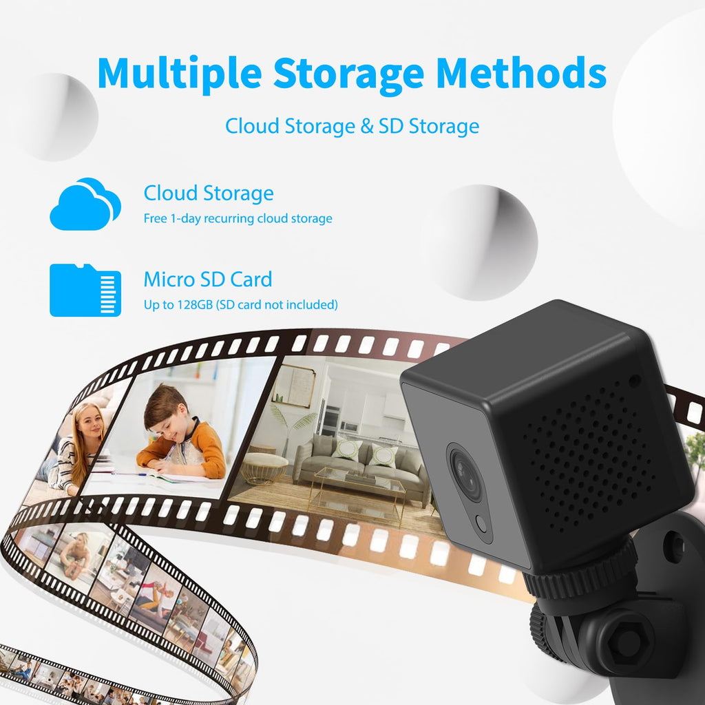 Mini Camera 2026 4K HD WiFi Portable Nanny Cam with Motion Detection,Cloud & SD Storage,Night Vision,Wide Angle,Can No Need WiFi Cams Micro Wireless Small Security Cameras for Home Baby Indoor Outdoor