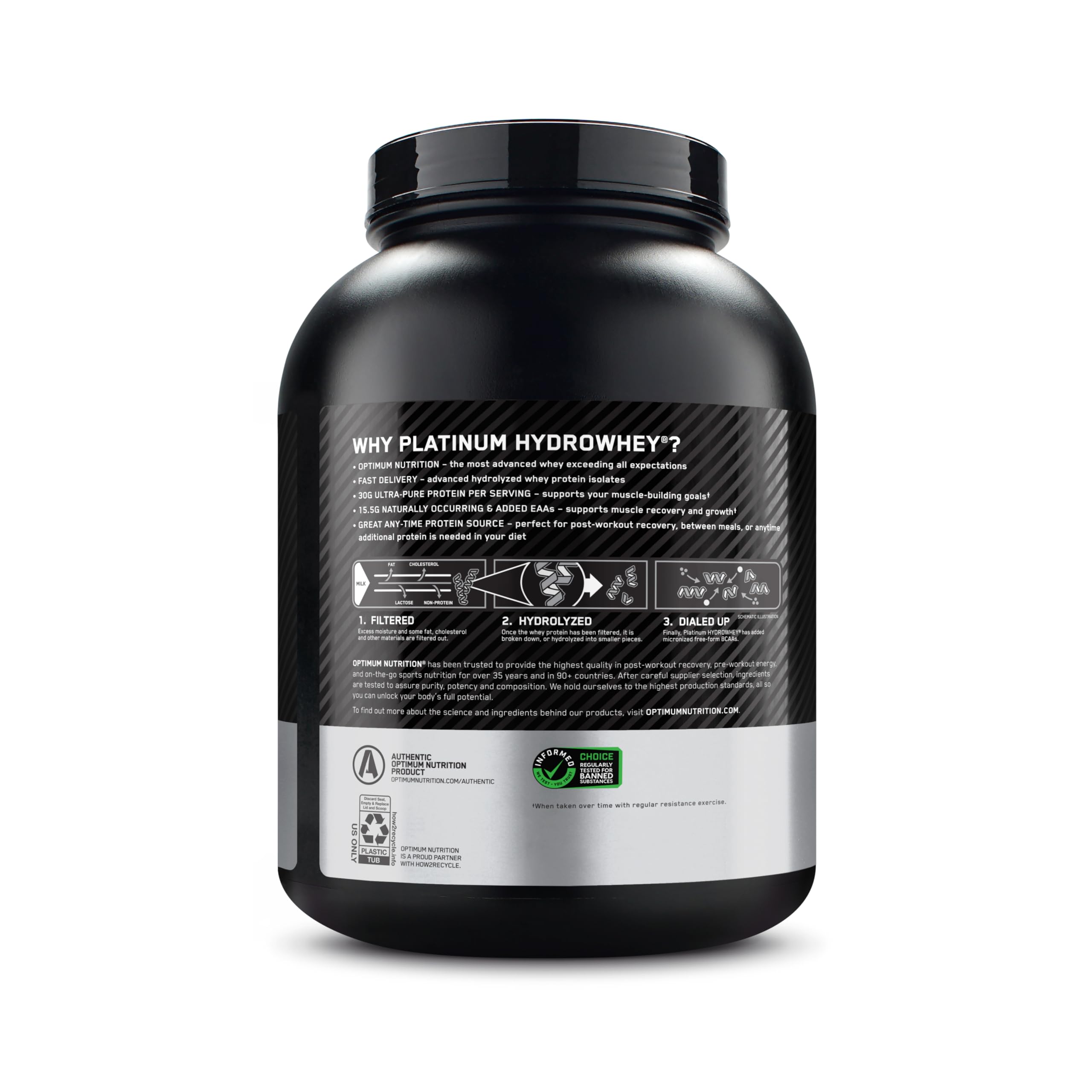Optimum Nutrition Platinum Hydrowhey Protein Powder, 100% Hydrolyzed Whey Isolate Powder, Flavor: Velocity Vanilla, 3.5 Pounds (Packaging May Vary)