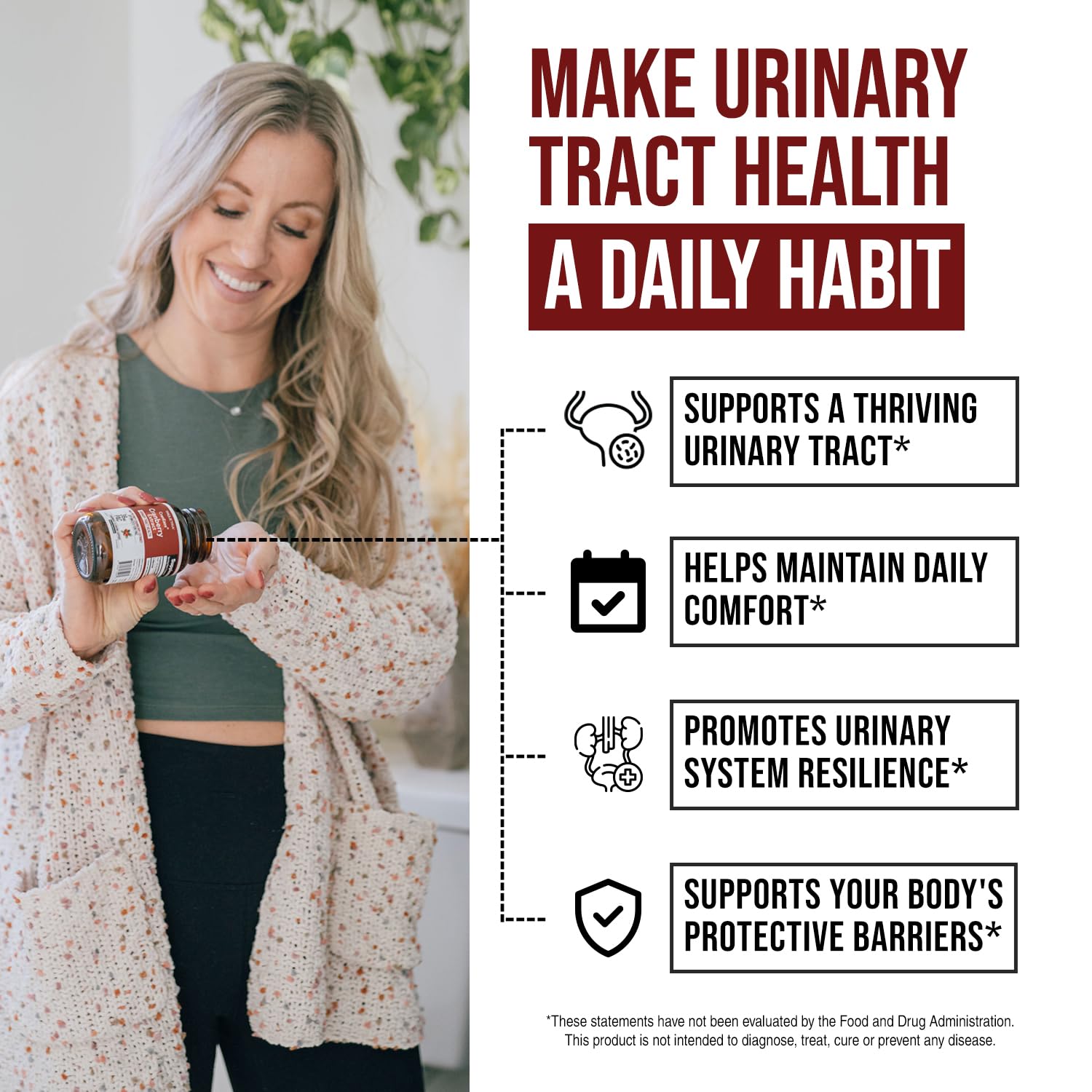 CranEaze®: Cranberry Pills for Women, 36mg PAC Supplement with D Mannose