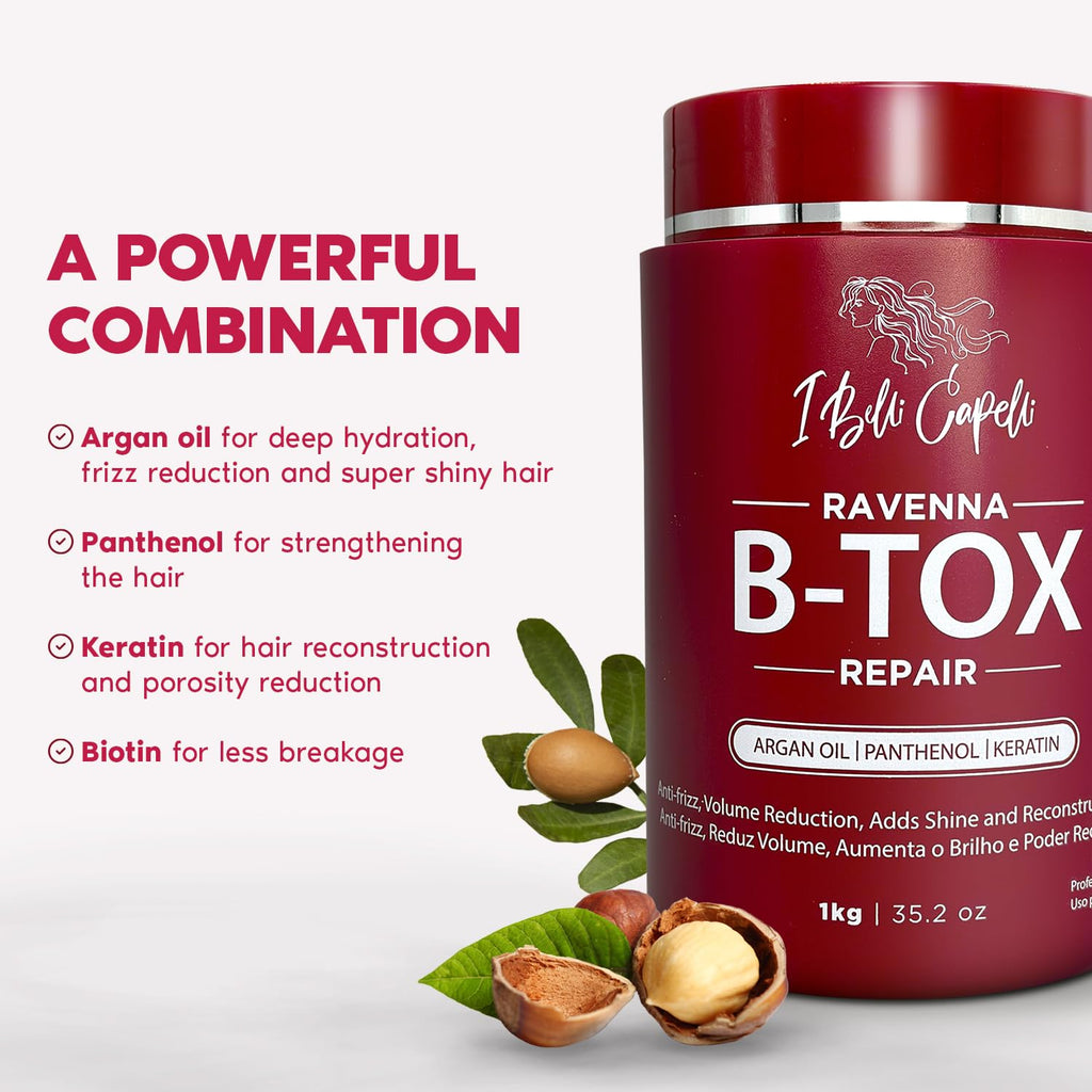 I Belli Capelli Ravenna Hair B-tox Treatment – B-tox Capilar, 1kg Repair