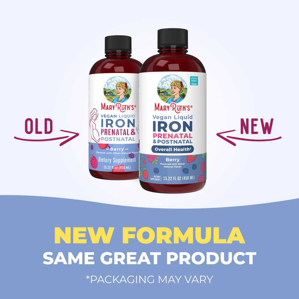 MaryRuth's Prenatal & Postnatal Iron Liquid, Sugar Free, Vegan, 15.22 Fl Oz