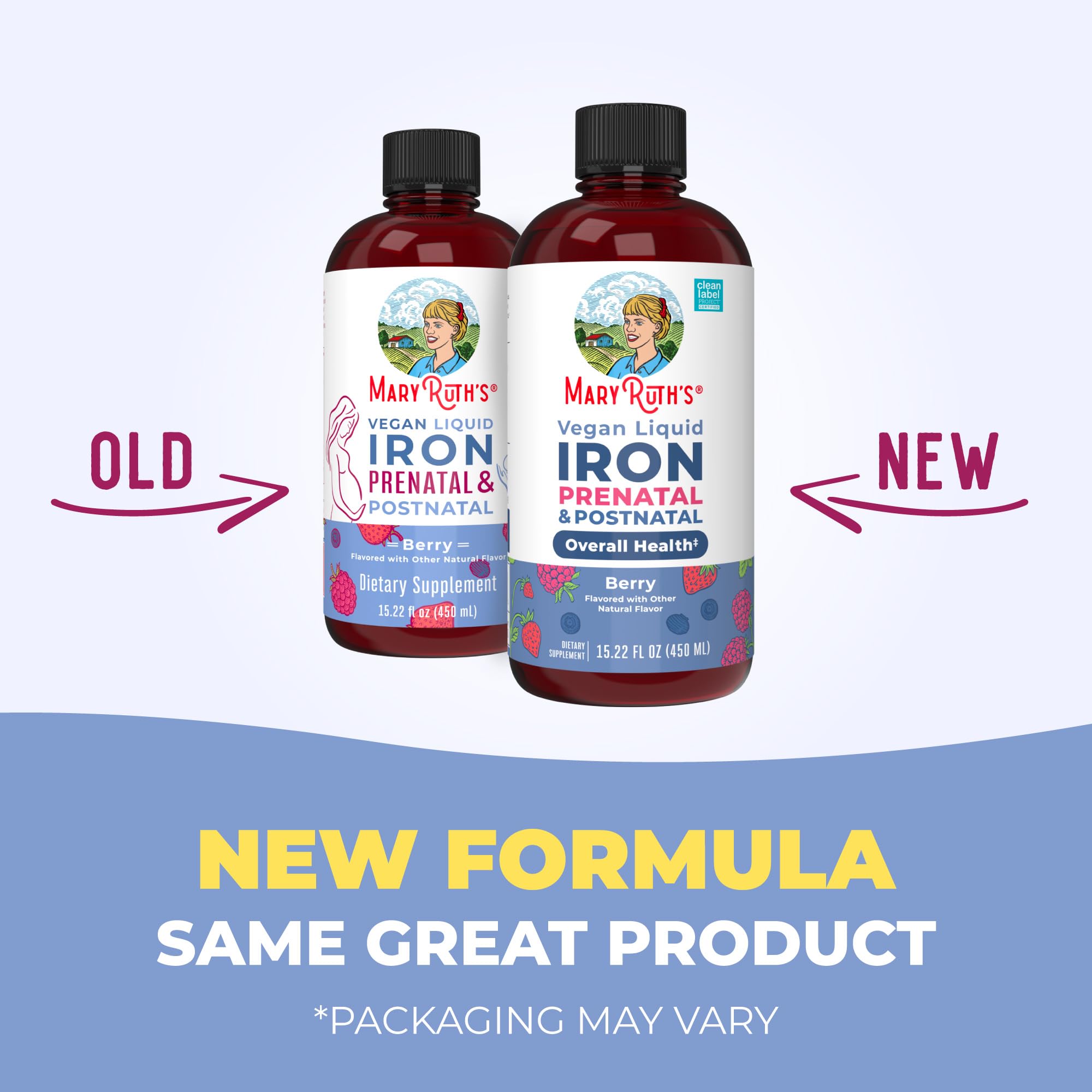 MaryRuth's Prenatal & Postnatal Iron Liquid, Sugar Free, Vegan, 15.22 Fl Oz