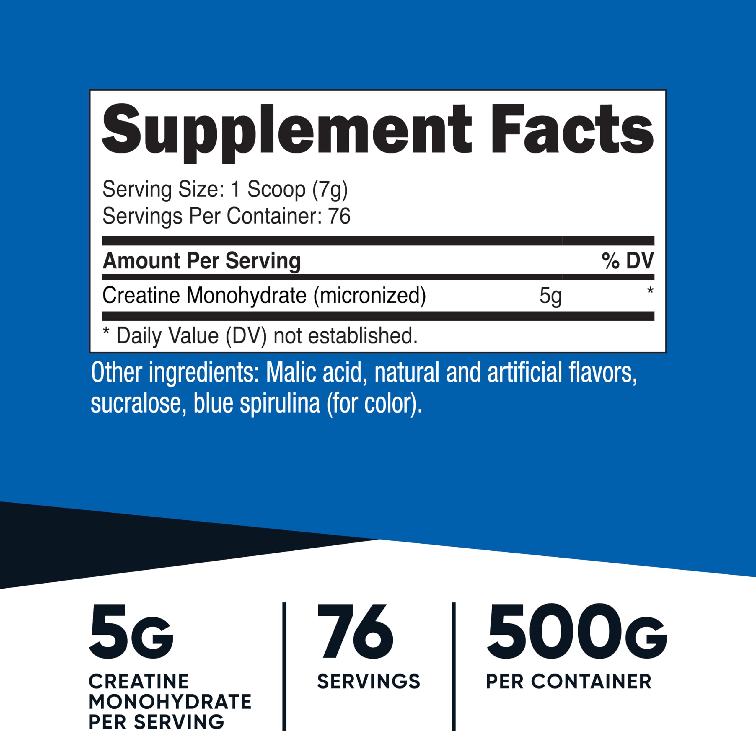 Nutricost Creatine Monohydrate Powder (Blue Raspberry), 500 Grams (1.1 LBS) (Pack of 2)