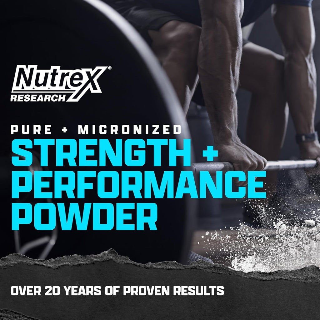 Nutrex Research Ultra Pure Creatine Monohydrate Powder Unflavored | 5G Micronized Creatine Powder for Muscle Gain, Strength, Endurance and Recovery, 80 Servings