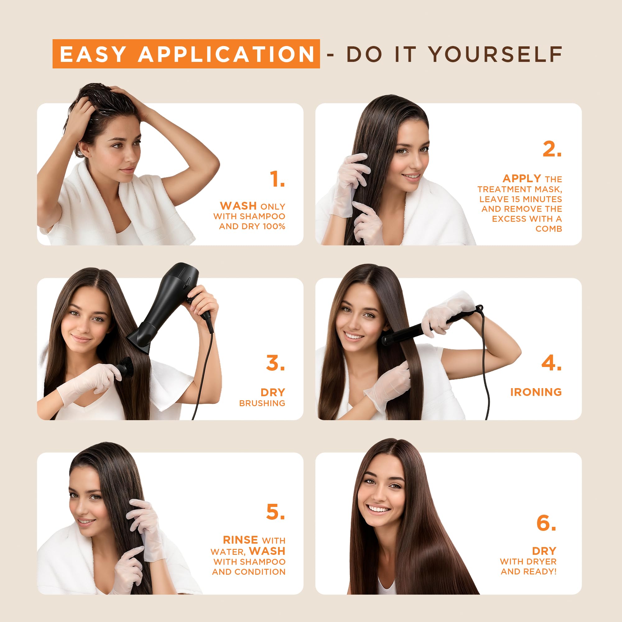 KATIVA Brazilian Keratin Treatment Kit at home Formaldehyde Free Hair Straightening with Hyaluronic Acid, Up to 12 Weeks Frizz Control for Curly, Wavy, Frizzy Hair (Straightening Kit)