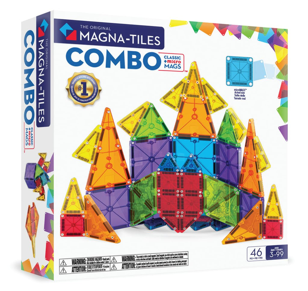 MAGNA-TILES® Combo 46-Piece Magnetic Construction Set, The Original Magnetic Building Brand