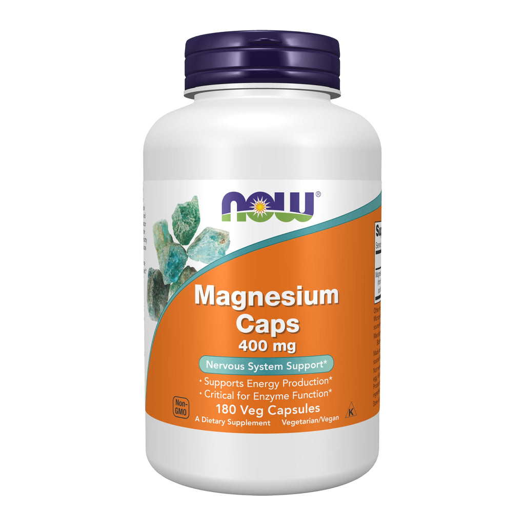 NOW Foods Supplements, Magnesium 400 mg, Enzyme Function, 180 Veg Capsules