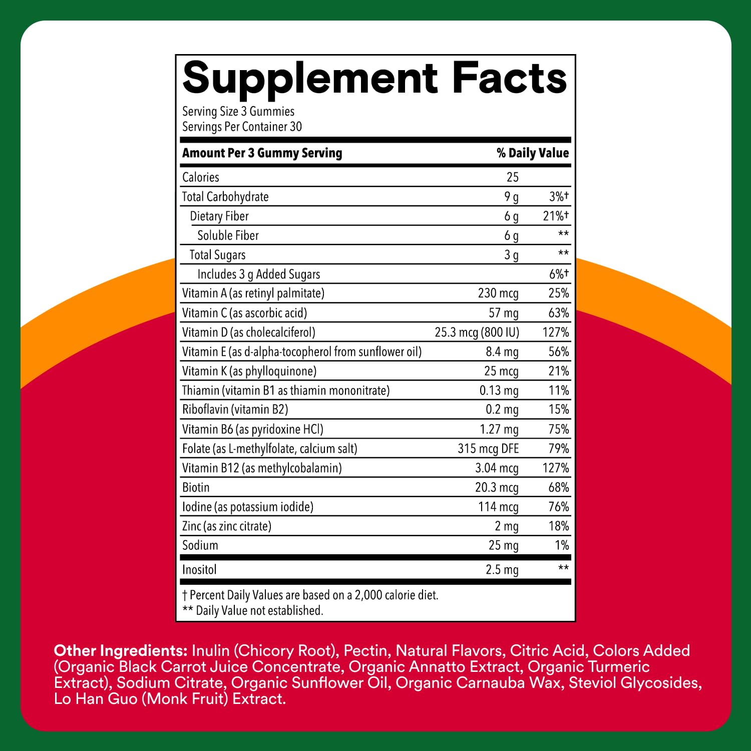 SmartyPants Plus Multi & Fiber Men and Women's Multivitamin Gummies with Prebiotic Fiber, Omega 3 DHA/EPA, Vitamin D3, C, B12, B6, A, K, Zinc, Clean Label, Three Fruit Flavors,90 Count (30 Day Supply)