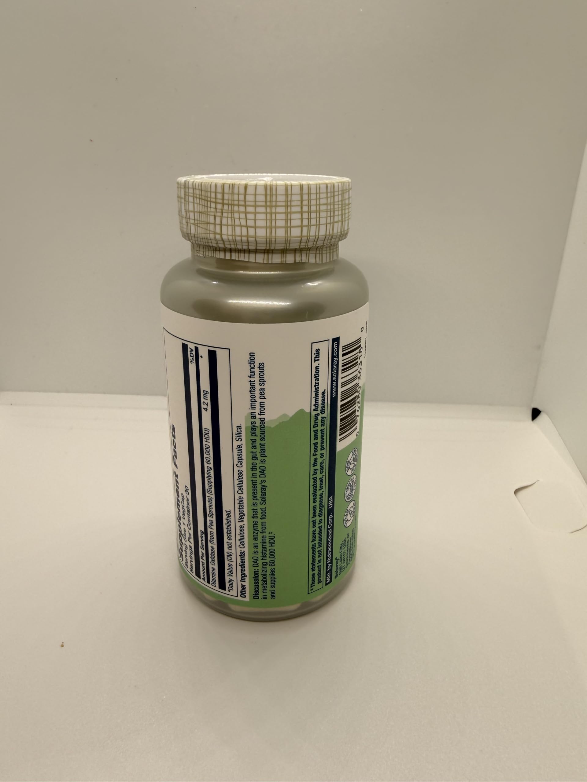 SOLARAY DAO Enzyme 60000 HDU, 30 VegCaps