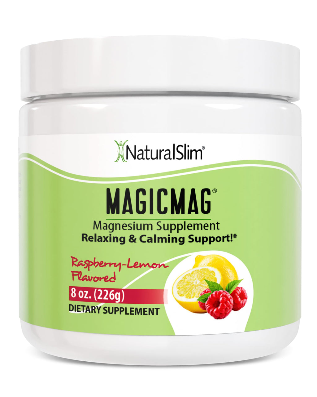 NaturalSlim MagicMag Magnesium Citrate Powder, Raspberry Lemon, 8 oz