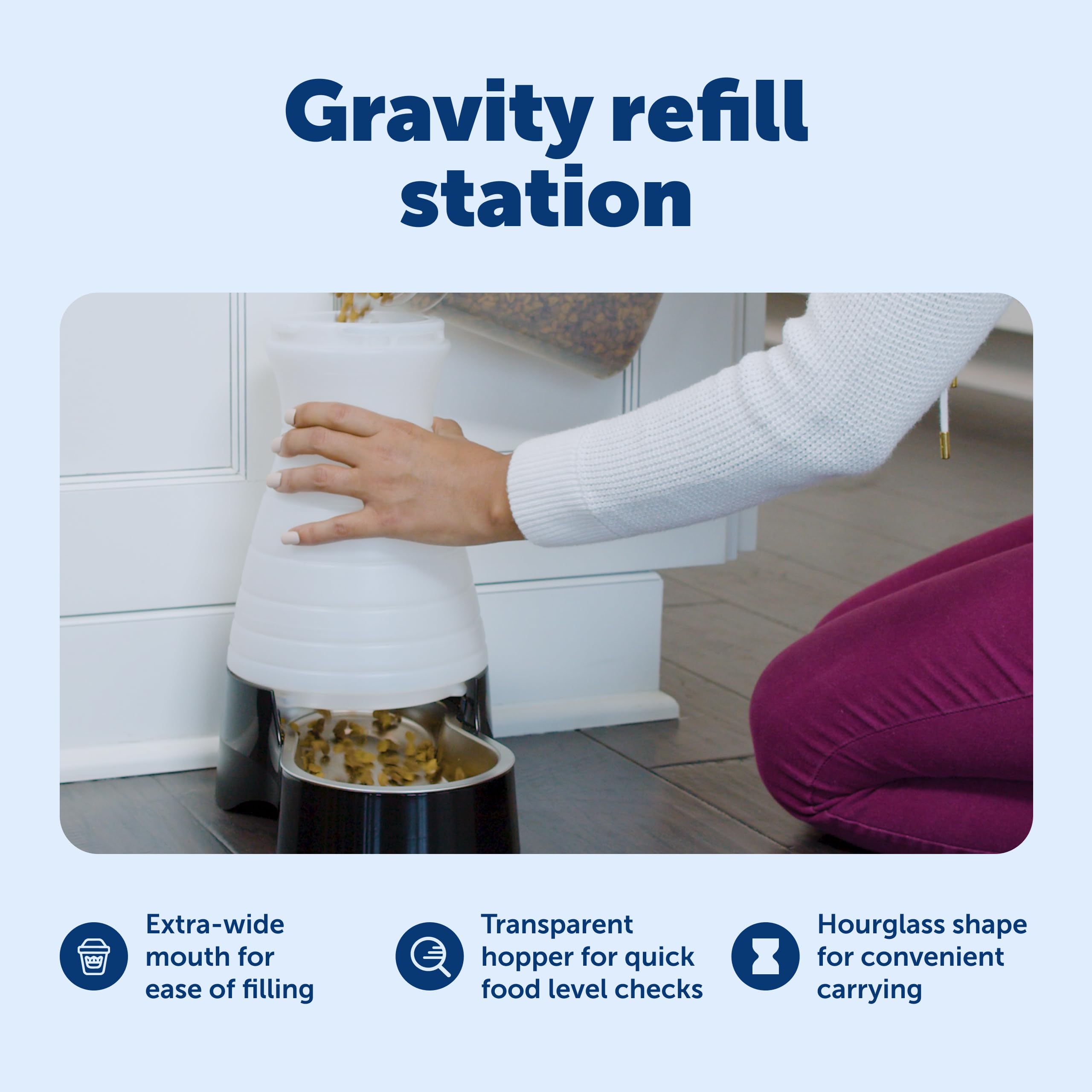 PetSafe Healthy Pet Food Station, 4 lb Gravity Feeder, Cats & Dogs, Medium
