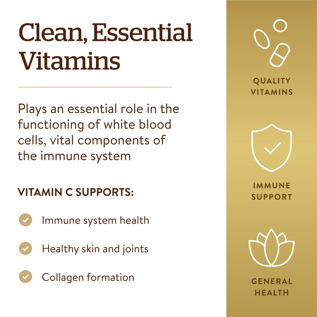 Solgar Vitamin C 1000 mg, 250 Vegetable Capsules - Antioxidant & Immune Support - Overall Health - Healthy Skin & Joints - Bioflavonoids Supplement - Non GMO, Vegan, Gluten No, Kosher - 250 Servings